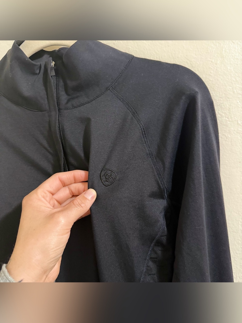 AriatTek womenâs Large black quarter zip western athletic wear lightweight - Picture 6 of 12